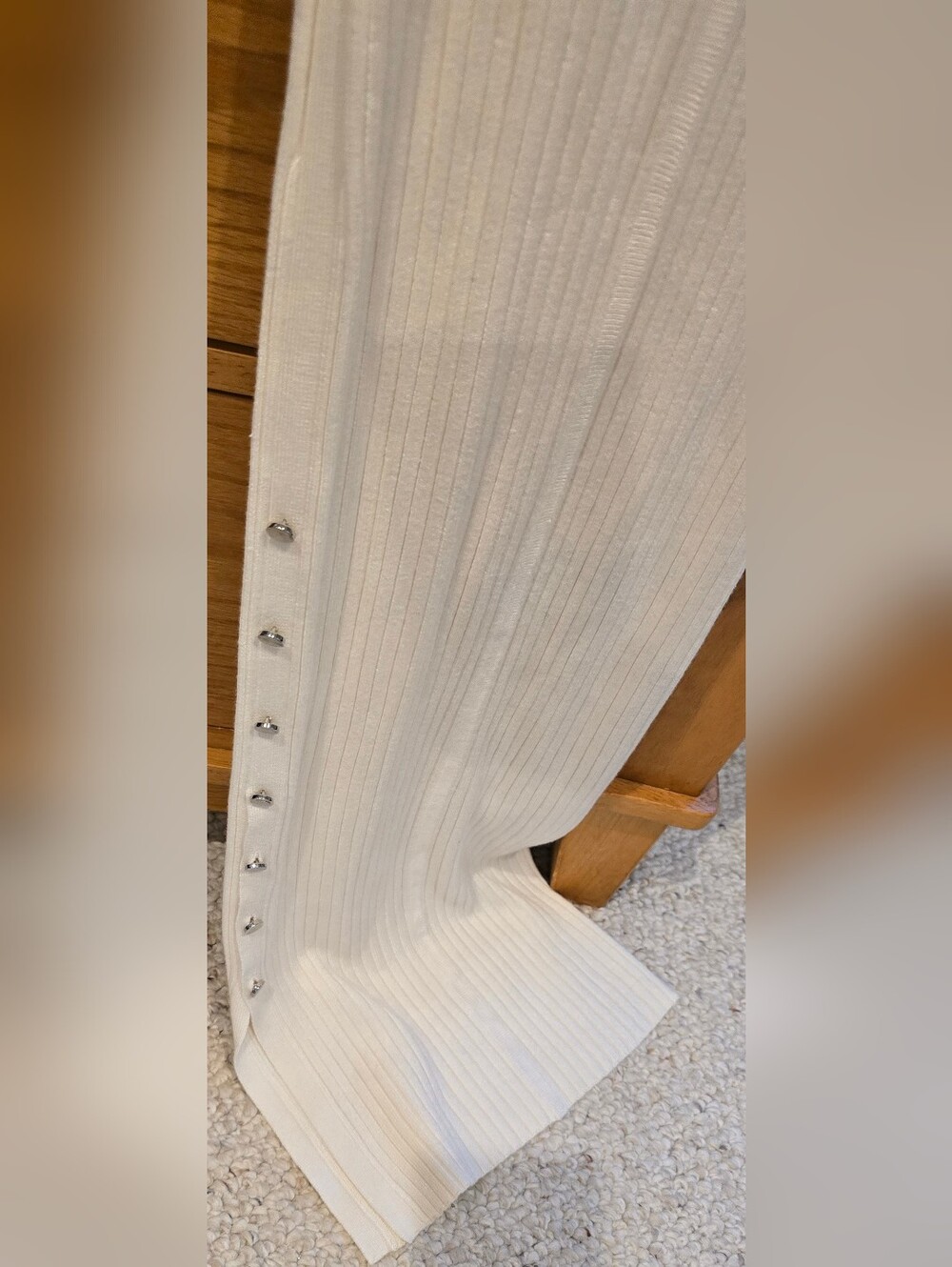 NWT GUESS Ribbed Long Sleeve Cream Bodycon Dress, XS - Picture 4 of 9